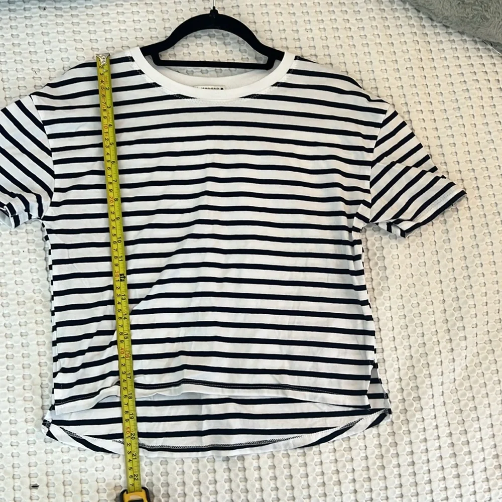 ZARA blue and white striped ovrrsized t shirt - Picture 4 of 6
